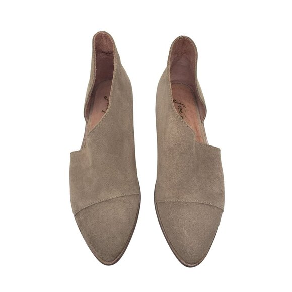 Free People Royale Flat Ankle Bootie D'Orsay Cut Out Shootie Suede Leather 37.5 - Picture 10 of 11